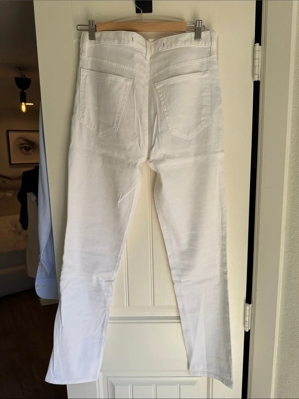 Banana Republic White Slim-Straight-Leg Men’s Linen Pants